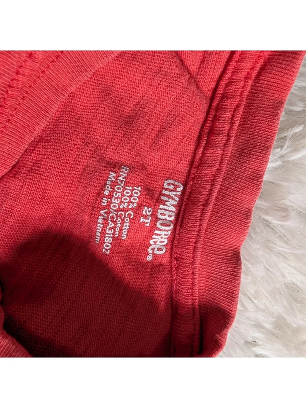 Gymboree 100% Cotton Red Pocket Tshirt Size 2T